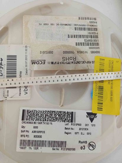 CRCW0603BC100RTK100 100R 603 VISHAY SMD DİRENÇ resmi