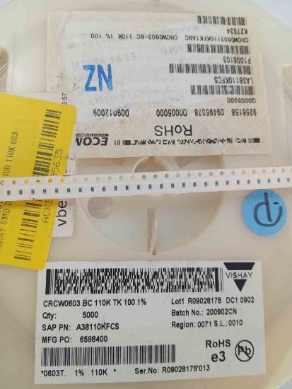 CRCW0603BC110KTK100 110K 603 VISHAY SMD DİRENÇ resmi
