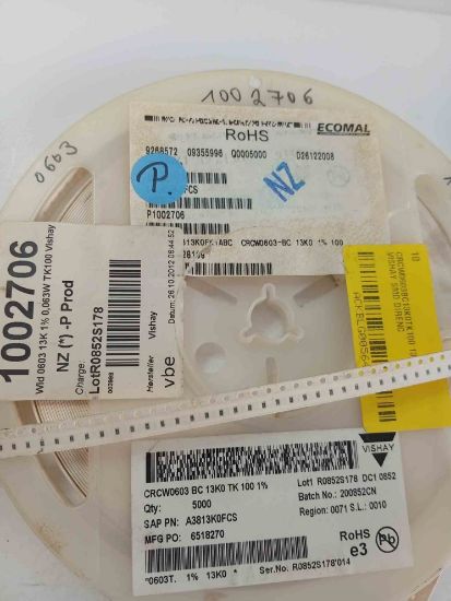 CRCW0603BC13K0TK100 13K 603 VISHAY SMD DİRENÇ resmi