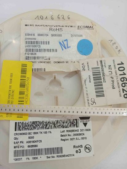 CRCW0603BC180KTK100 180K 603 VISHAY SMD DİRENÇ resmi