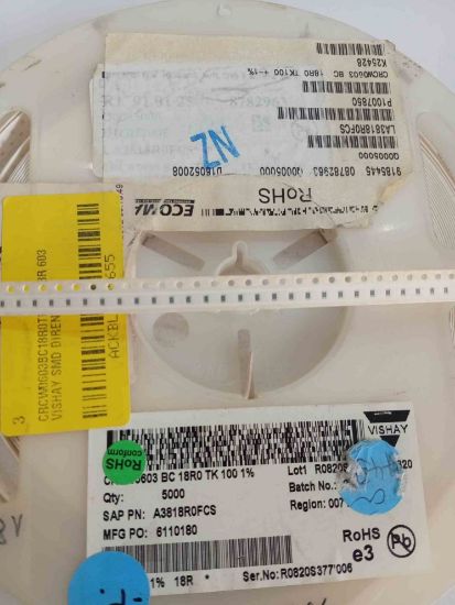 CRCW0603BC18R0TK100 18R 603 VISHAY SMD DİRENÇ resmi
