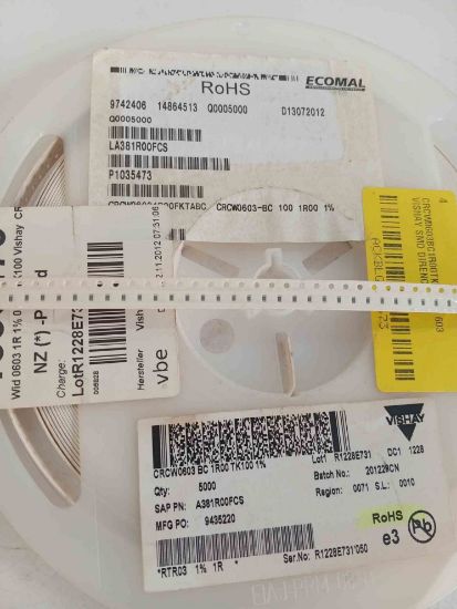 CRCW0603BC1R00TK100 1R 603 VISHAY SMD DİRENÇ resmi