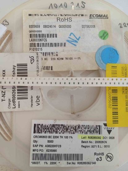 CRCW0603BC220KTK100 220K 603 VISHAY SMD DİRENÇ resmi