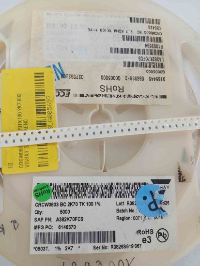 CRCW0603BC2K70TK100 2K7 603 VISHAY SMD DİRENÇ resmi