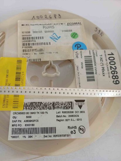 CRCW0603BC39K0TK100 39K 603 VISHAY SMD DİRENÇ resmi