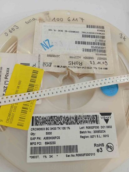 CRCW0603BC3K00TK100 3K 603 VISHAY SMD DİRENÇ resmi