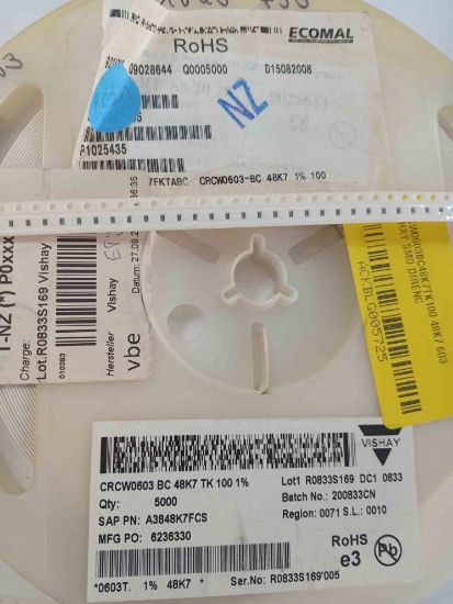 CRCW0603BC48K7TK100 48K7 603 VISHAY SMD DİRENÇ resmi