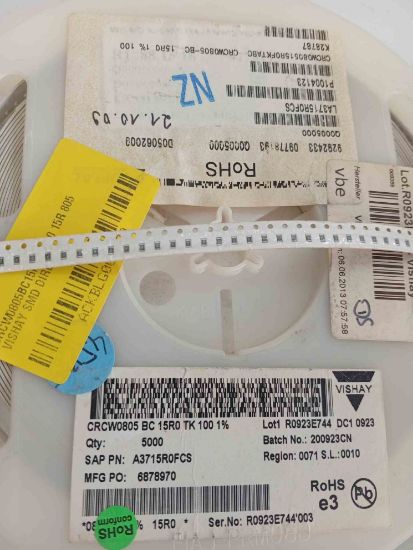 CRCW0805BC15R0TK100 15R 805 VISHAY SMD DİRENÇ resmi