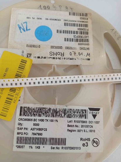 CRCW0805BC1K80TK100 1K8 805 VISHAY SMD DİRENÇ resmi