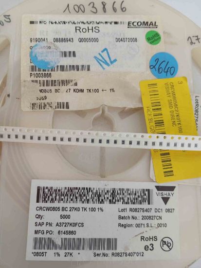 CRCW0805BC27K0TK100 27K 805 VISHAY SMD DİRENÇ resmi
