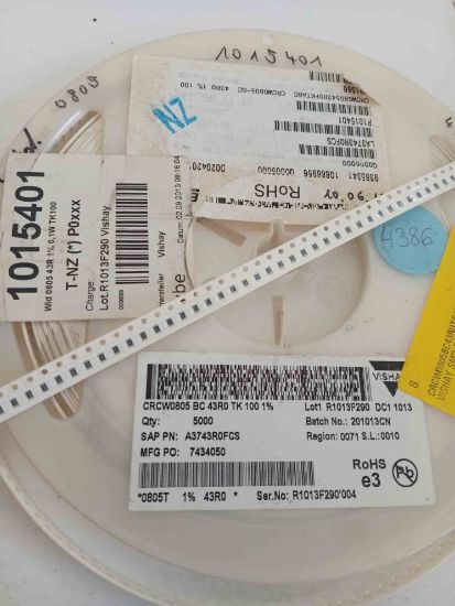 CRCW0805BC43R0TK100 43R 805 VISHAY SMD DİRENÇ resmi