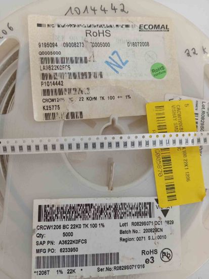 CRCW1206BC22K0TK100 22K1 1206 VISHAY SMD DİRENÇ resmi