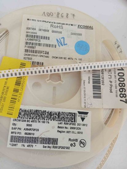 CRCW1206BC4R70TK100 4R70 1206 VISHAY SMD DİRENÇ resmi