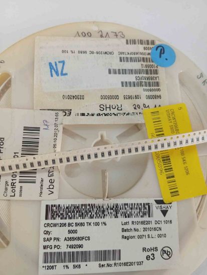 CRCW1206BC5K60TK100 5K6 1206 VISHAY SMD DİRENÇ resmi