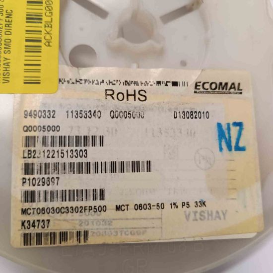 MCT06030C3302FP500 33K2 603 VISHAY SMD DİRENÇ resmi