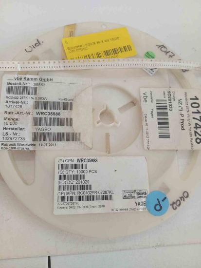 RC0402FR-07287K 287K 402 YAGEO SMD DİRENÇ resmi