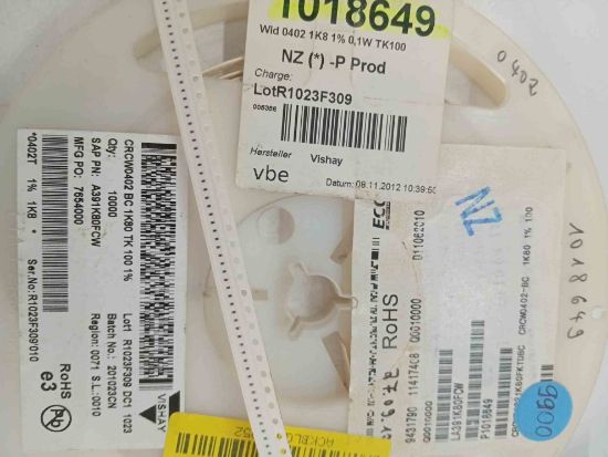 CRCW0402BC1K80TK100 1K80 402 VISHAY SMD DİRENÇ resmi