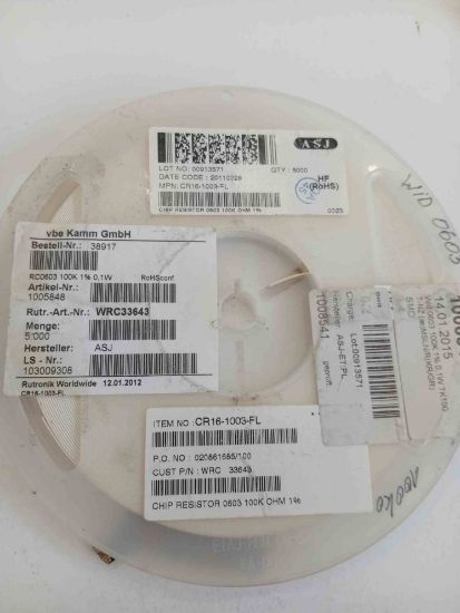 RC0603100K 100K 603 ASJ SMD DİRENÇ resmi