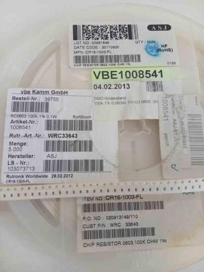 RC0603100K 100K 603 ASJ SMD DİRENÇ resmi