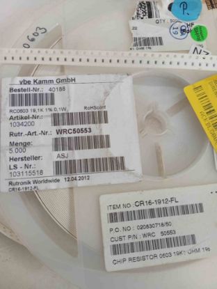 RC060319K1 19K1 603 ASJ SMD DİRENÇ resmi