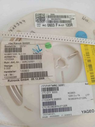 RC0603FR-07120R 120R 603 YAGEO SMD DİRENÇ resmi