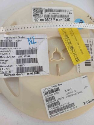 RC0603FR-07124K 124K 603 YAGEO SMD DİRENÇ resmi