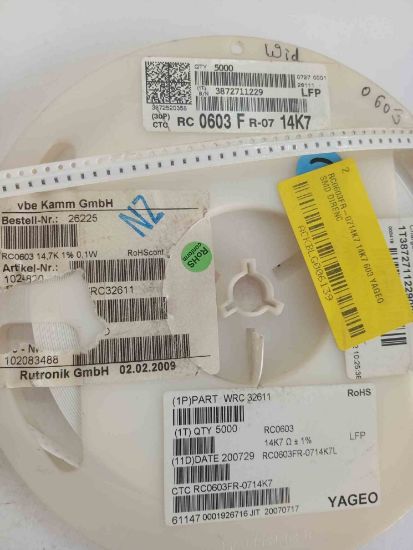 RC0603FR-0714K7 14K7 603 YAGEO SMD DİRENÇ resmi