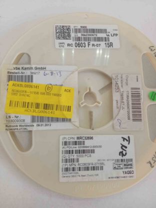 RC0603FR-0715R 15R 603 YAGEO SMD DİRENÇ resmi