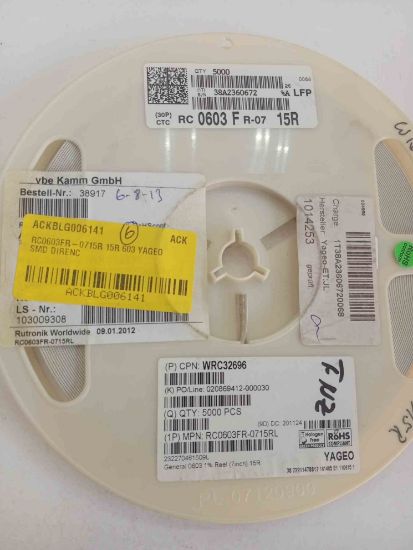 RC0603FR-0715R 15R 603 YAGEO SMD DİRENÇ resmi