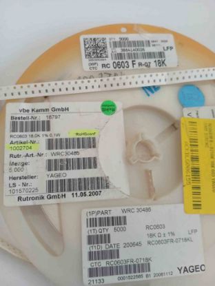 RC0603FR-0718K 18K 603 YAGEO SMD DİRENÇ resmi