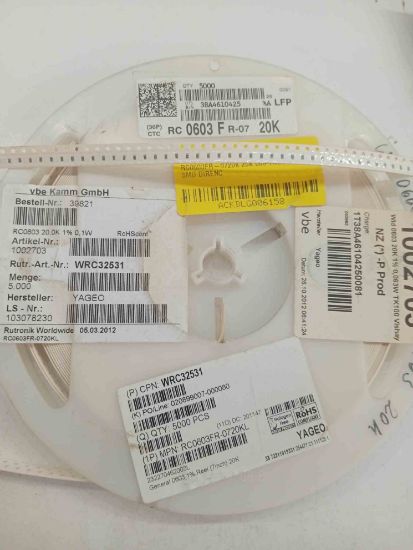 RC0603FR-0720K 20K 603 YAGEO SMD DİRENÇ resmi