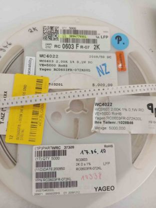 RC0603FR-072K 2K 603 YAGEO SMD DİRENÇ resmi