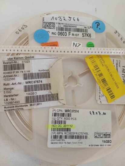 RC0603FR-0757K6 57K6 603 YAGEO SMD DİRENÇ resmi