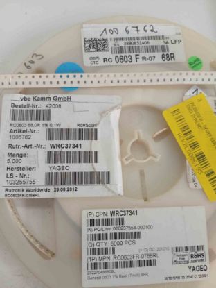 RC0603FR-0768R 68R 603 YAGEO SMD DİRENÇ resmi
