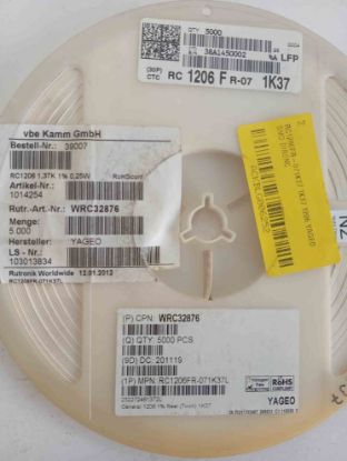 RC1206FR-071K37 1K37 1206 YAGEO SMD DİRENÇ resmi