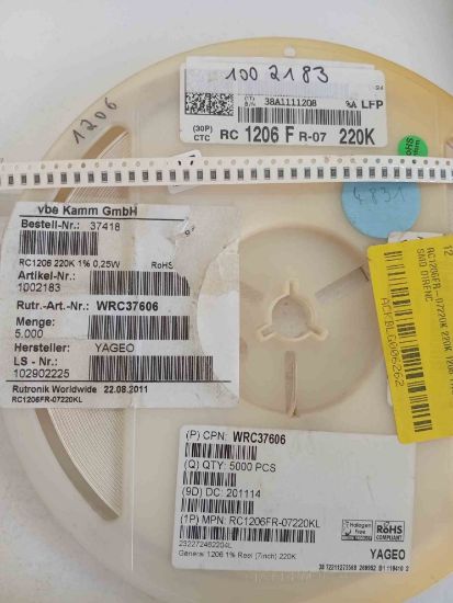 RC1206FR-07220K 220K 1206 YAGEO SMD DİRENÇ resmi