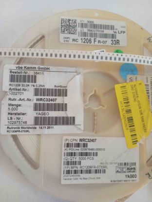 RC1206FR-0733R 33R 1206 YAGEO SMD DİRENÇ resmi