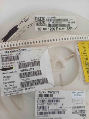 RC1206FR-0756R 56R 1206 YAGEO SMD DİRENÇ resmi