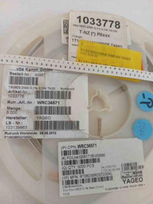RT0603BRD07200K 200K 603 YAGEO SMD DİRENÇ resmi