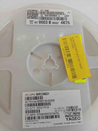 RT0603RD074K75 4K75 603 YAGEO SMD DİRENÇ resmi