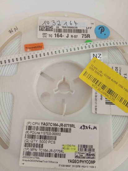 TC164-JR-0775R 4x75R 1206 YAGEO SIRA DİRENÇ resmi