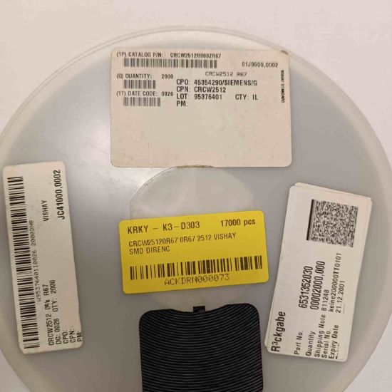 CRCW25120R67 0R67 2512 VISHAY SMD DİRENÇ resmi