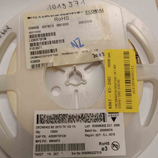 CRCW04022K70FKTDBC 2K7 402 VISHAY SMD DİRENÇ resmi